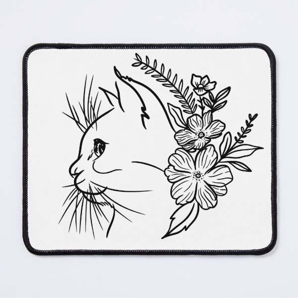 Item preview, BLACK CAT AND FLOWERS designed and sold by mando24895.