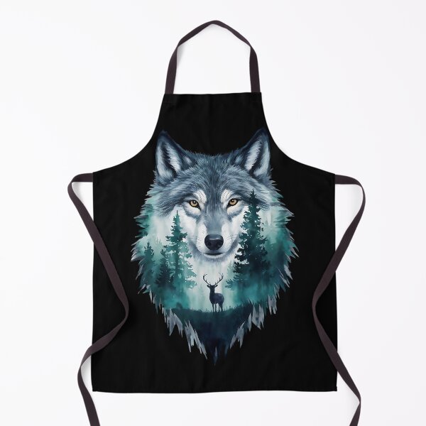 Item preview, Lone Wolf In The Forest With A Stag - Wolf Art designed and sold by ManxCatAndy.