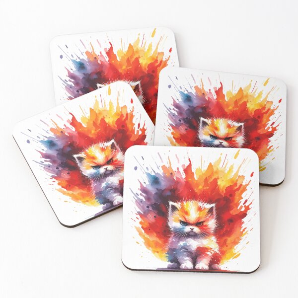 Item preview, Feline Fury: A Watercolor Explosion designed and sold by LuminShadowArt.