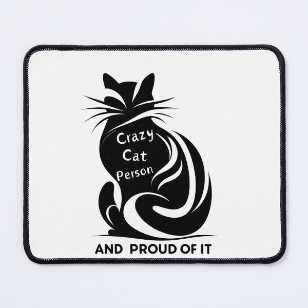 Item preview, crazy cat person and proud of it black and white cat  designed and sold by SparkleShack.