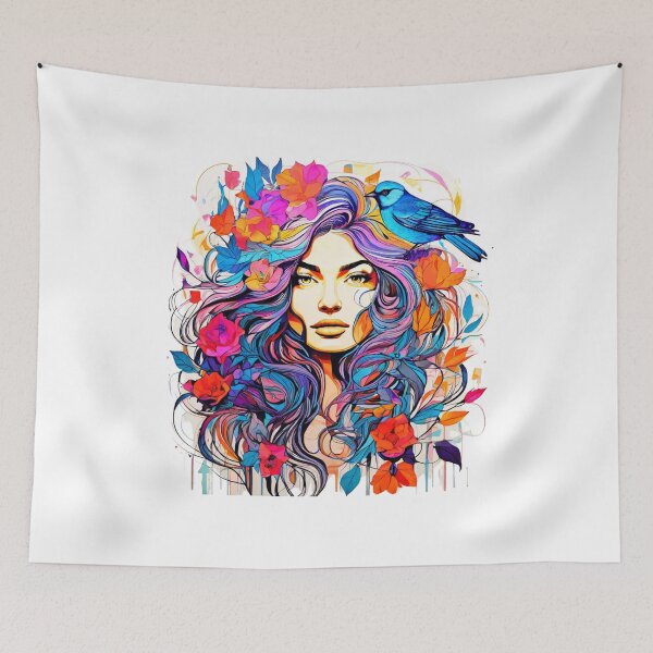 Item preview, The Woven Face: A Tapestry of Form and Fauna designed and sold by Colorful-Garden.