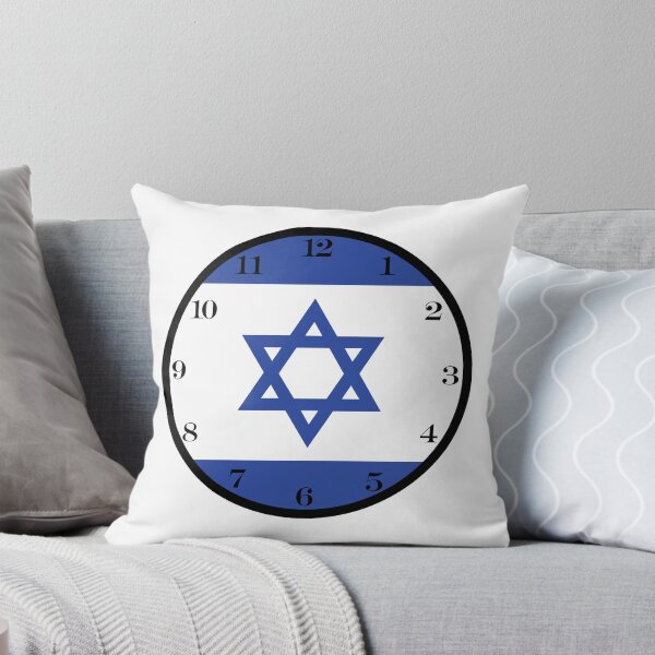 Item preview, Israeli flag wall clock designed and sold by Numbers-Art.