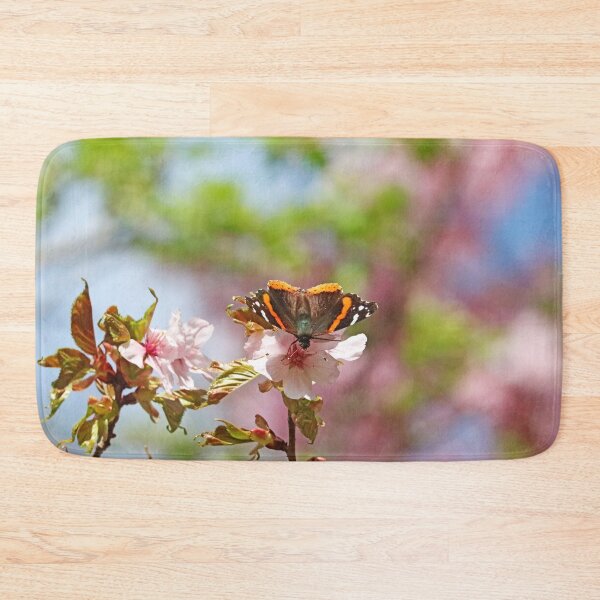 Item preview, Red Admiral Butterfly And Pink Blossoms designed and sold by Deb Oppermann.