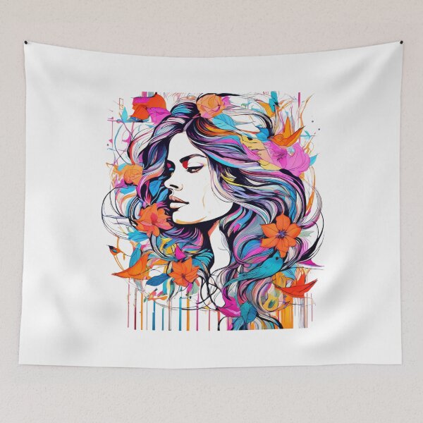 Item preview, The Woven Face: A Tapestry of Form and Fauna designed and sold by Colorful-Garden.