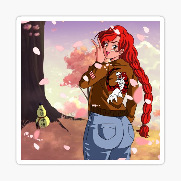 Cat and The Cherry Blossoms Sticker