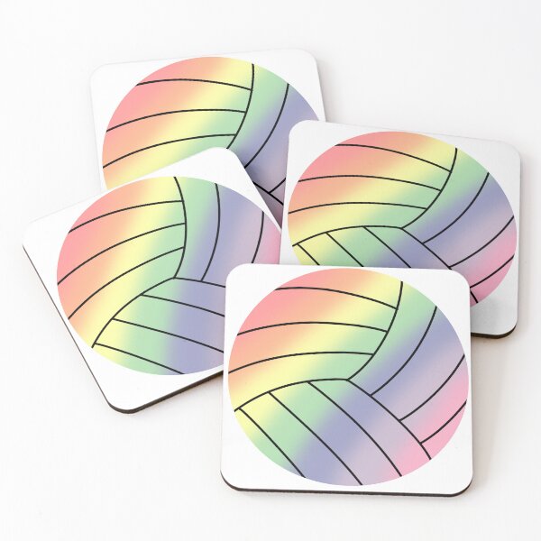 Artikelvorschau, Volleyball Pastell Regenbogen entworfen und verkauft von Whylimecreates.