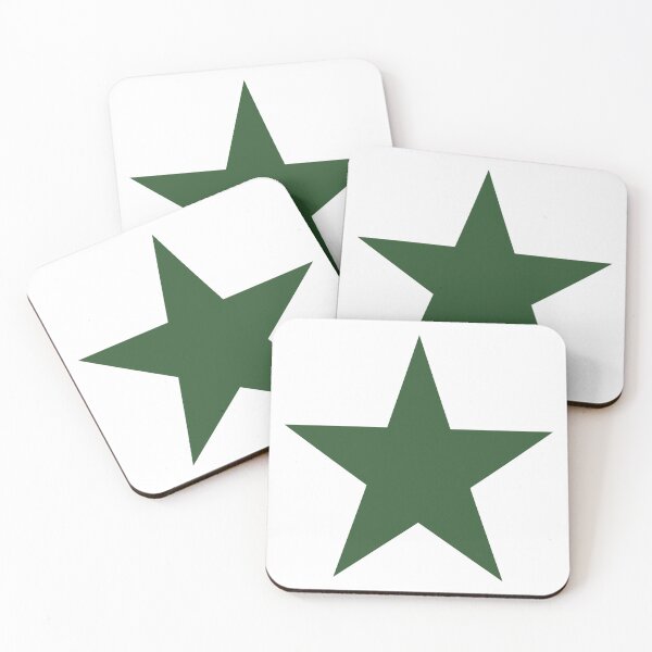 Item preview, Single PINE GREEN STAR on a WHITE Background designed and sold by RachelMacht.