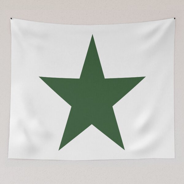 Item preview, Single PINE GREEN STAR on a WHITE Background designed and sold by RachelMacht.