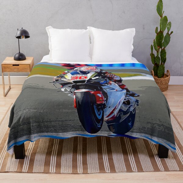 Item preview, Takaaki Nakagami on his 2024 MotoGP motorcycle powering out a corner making a small wheelie watercolor designed and sold by Rodissimus1984.