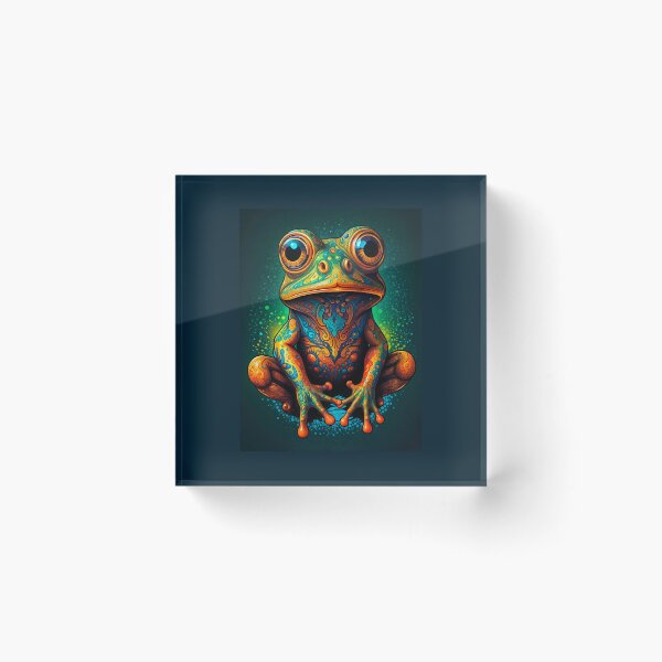 Item preview, Psychedellic frog designed and sold by GreenKingShop.