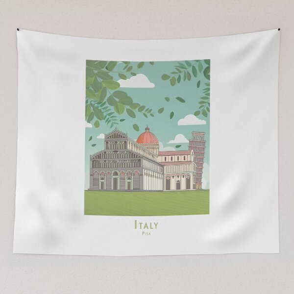 Item preview, Stylized abstract vintage travel poster Pisa – Minimalist retro design designed and sold by pod24.