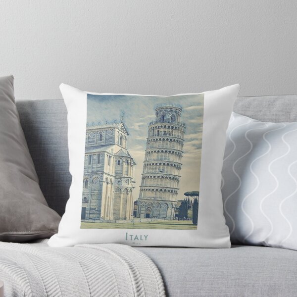 Item preview, Pisa travel poster - vintage retro watercolor style leaning tower and cathedral designed and sold by pod24.