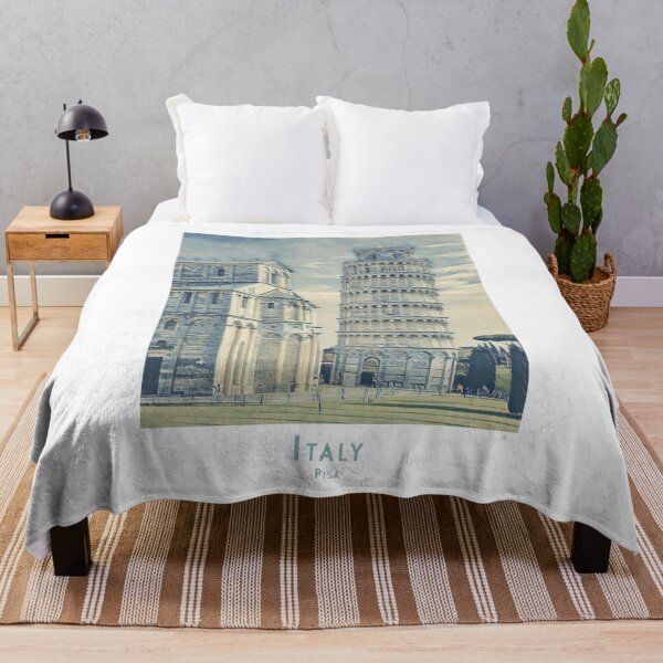 Item preview, Pisa travel poster - vintage retro watercolor style leaning tower and cathedral designed and sold by pod24.