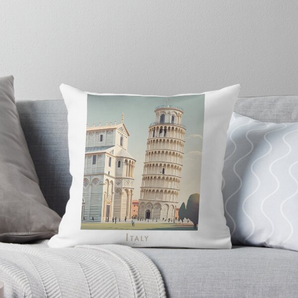 Item preview, Leaning Tower of Pisa minimalist travel poster – vintage retro style designed and sold by pod24.