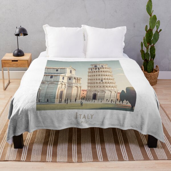 Item preview, Leaning Tower of Pisa minimalist travel poster – vintage retro style designed and sold by pod24.