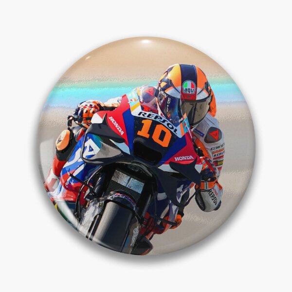 Item preview, Luca Marini on his 2024 MotoGP motorcycle racing in the corners abstract designed and sold by Rodissimus1984.