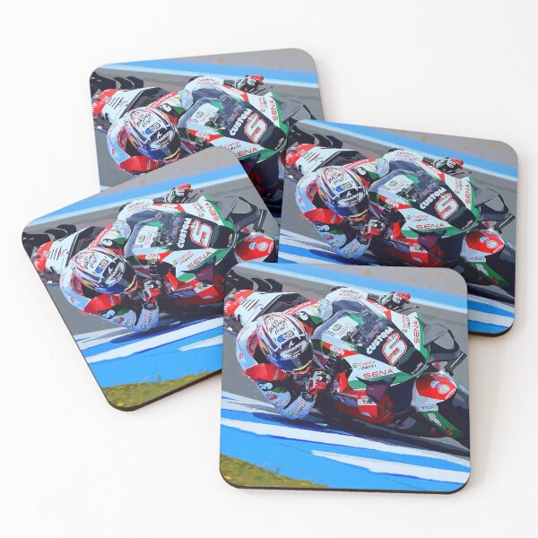 Item preview, Johann Zarco on his 2024 MotoGP motorcycle racing in the corners watercolor designed and sold by Rodissimus1984.