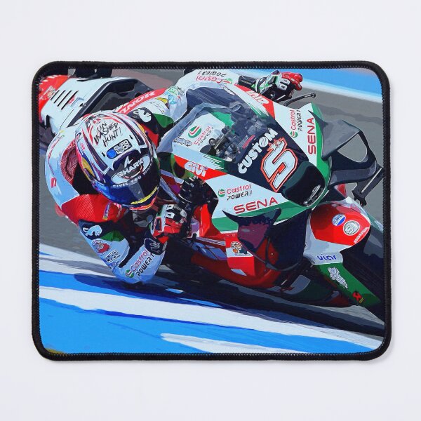 Item preview, Johann Zarco on his 2024 MotoGP motorcycle racing in the corners watercolor designed and sold by Rodissimus1984.