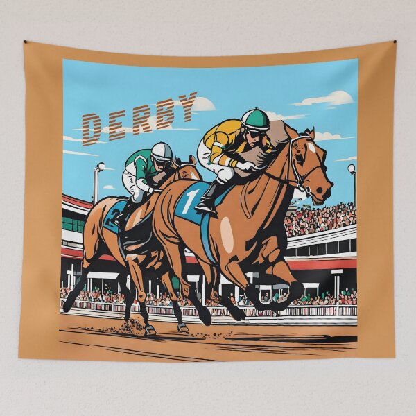 Item preview, horse racing, Derby , Racecourse, illustration, applique designed and sold by orthodox-icon.