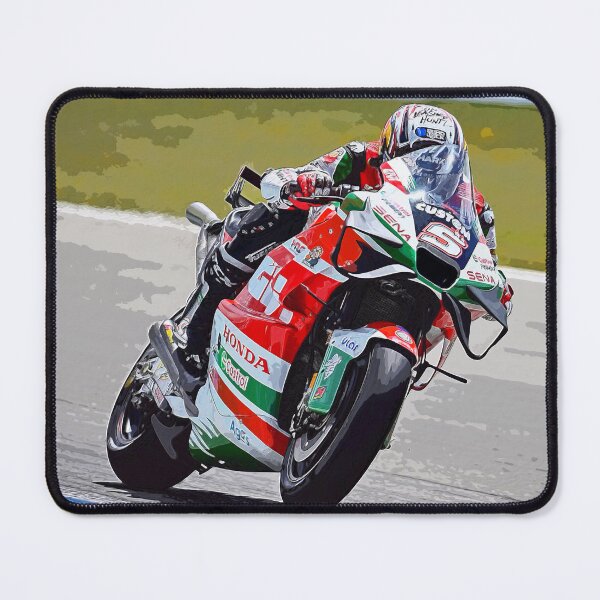 Item preview, Johann Zarco on his 2024 MotoGP motorcycle powering out of a corner watercolor designed and sold by Rodissimus1984.