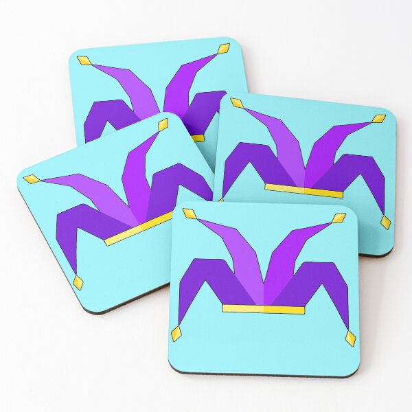 Item preview, Purple Simple jester, clown poligonal icon with golden bells designed and sold by shennix.