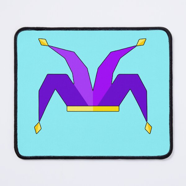 Artikelvorschau, Lila, einfacher Hofnarr, Clown, polygonales Symbol mit goldenen Glöckchen entworfen und verkauft von shennix.