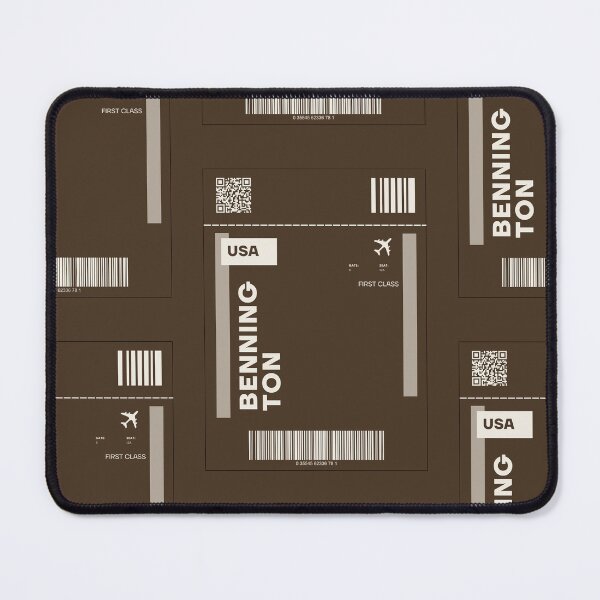 Item preview, Bennington USA - Cute Plane Ticket (Brown Background) designed and sold by RM-Journey.