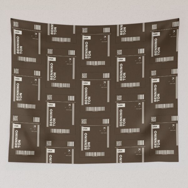 Item preview, Bennington USA - Cute Plane Ticket (Brown Background) designed and sold by RM-Journey.