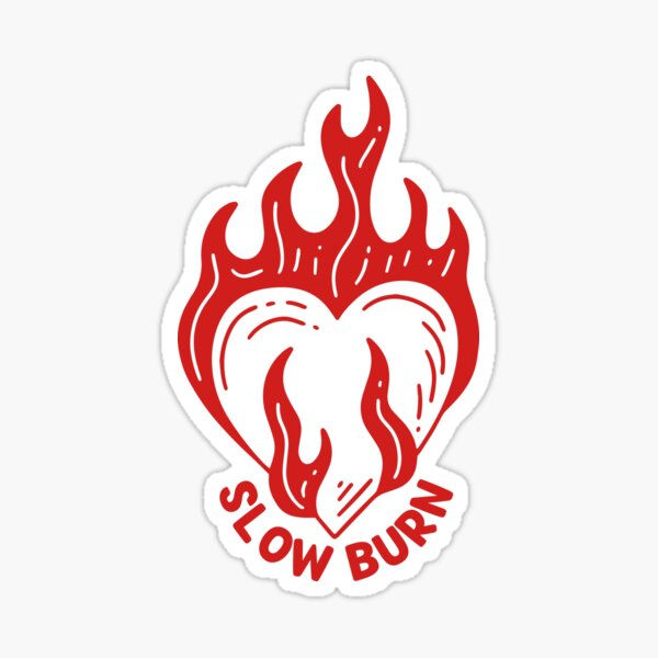 Item preview, Slow burn bookish trope - flaming heart designed and sold by medimidoodles.