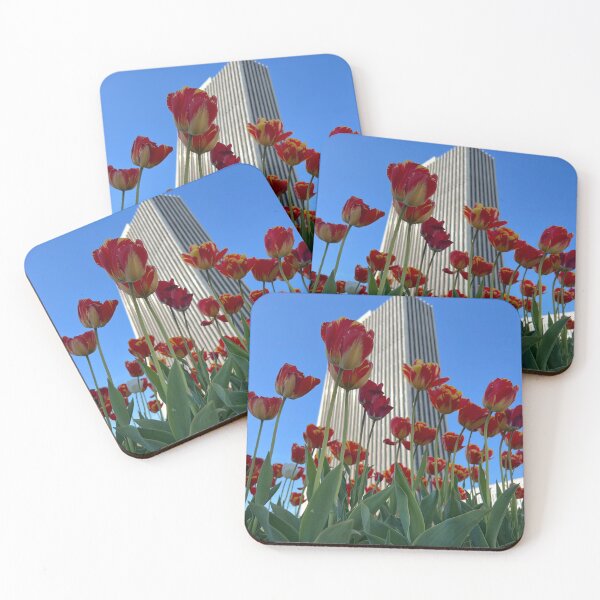 Item preview, Tulips in front of one of the Agency Buildings  designed and sold by Stephanie Fay.