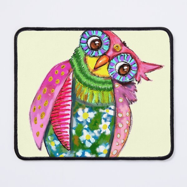 Item preview, Happy Owl: colorful with intricate patterns bird illustration designed and sold by adriaquart.