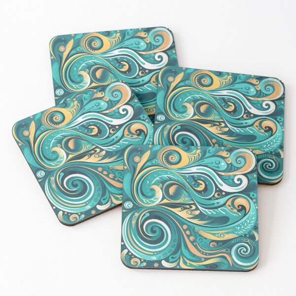 Item preview, Sea Breeze Serenade: Whimsical Abstract Waves and Swirls designed and sold by DesigntshirtWB.