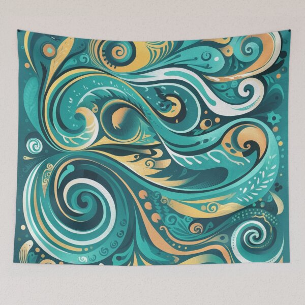 Item preview, Sea Breeze Serenade: Whimsical Abstract Waves and Swirls designed and sold by DesigntshirtWB.