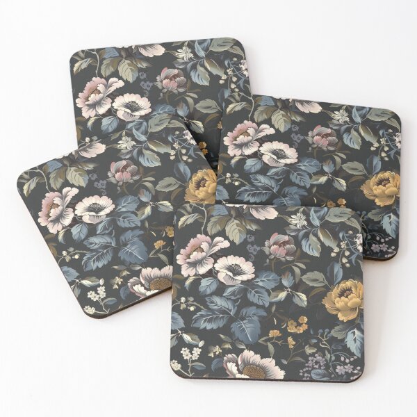 Item preview, Pale Orange, Pink, and White Wild Roses on Black designed and sold by Monochrome-Dog.