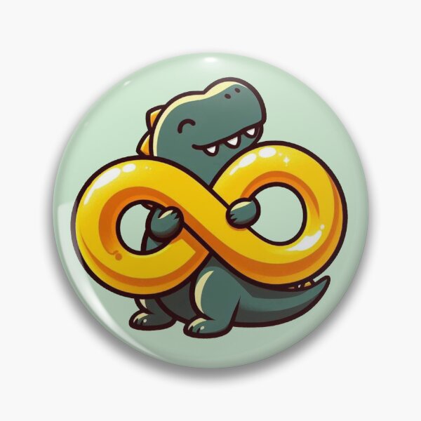 Item preview, Actually Autistic - Dino hugging gold infinity symbol designed and sold by Vkinsify.