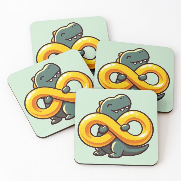 Item preview, Actually Autistic - Dino hugging gold infinity symbol designed and sold by Vkinsify.