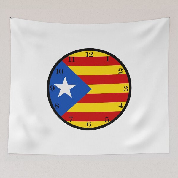 Item preview, Catalan flag wall clock designed and sold by Numbers-Art.