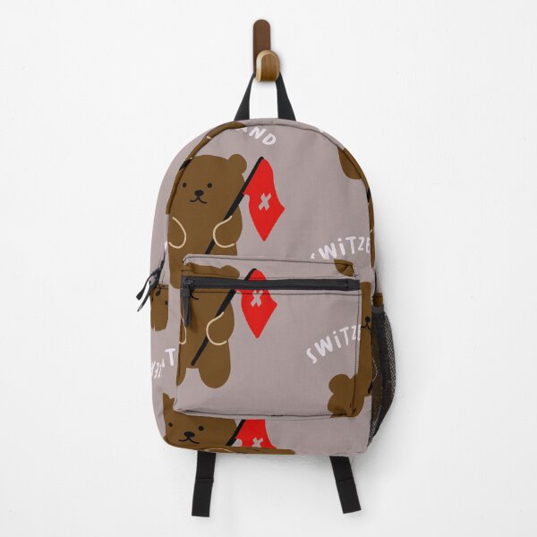 Item preview, Switzerland - Cute Brown Bear Holding a Flag designed and sold by RM-Journey.
