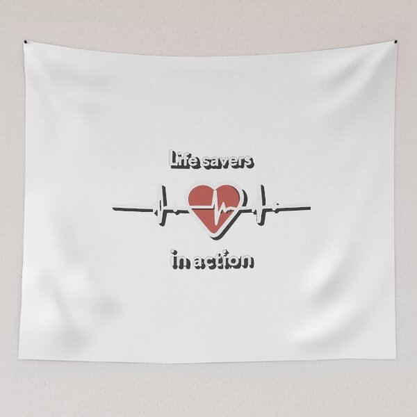 Item preview, Life Savers in Action - ECG Heartbeat Heart designed and sold by NiftyWrx.