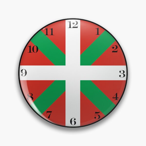 Item preview, Basque flag wall clock designed and sold by Numbers-Art.
