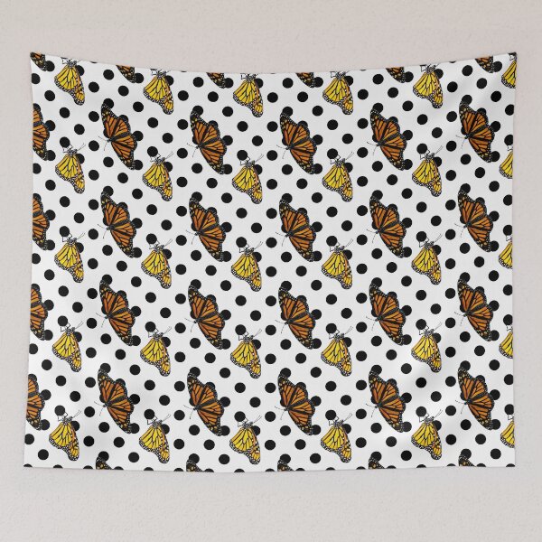 Item preview, Monarch Butterfly Black and White Polka Dots designed and sold by Carleah Unique.
