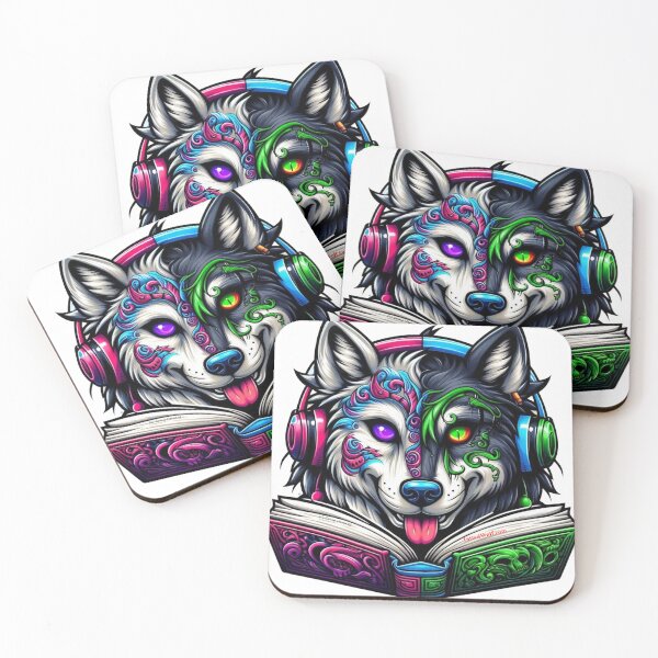 Item preview, Tatted Wolf with Heterochromia Studying designed and sold by TattedWolf.