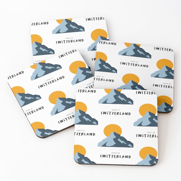 Item preview, Heart of Switzerland - Minimalist Mountains & Sun (White Background) designed and sold by RM-Journey.