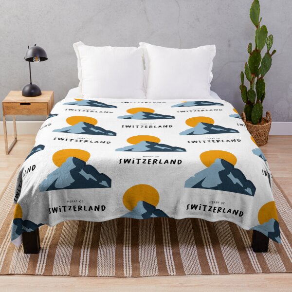 Item preview, Heart of Switzerland - Minimalist Mountains & Sun (White Background) designed and sold by RM-Journey.