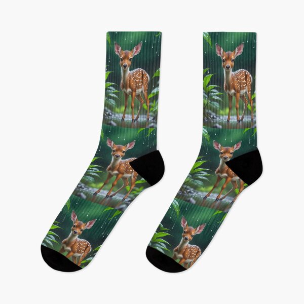 Item preview, Cute Baby Deer In A Rainy Forest designed and sold by TheArtOfPat.