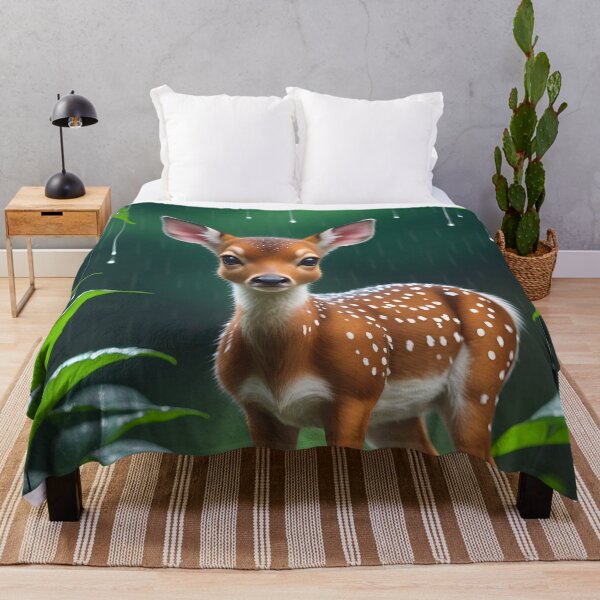 Item preview, Cute Baby Deer In A Rainy Forest designed and sold by TheArtOfPat.