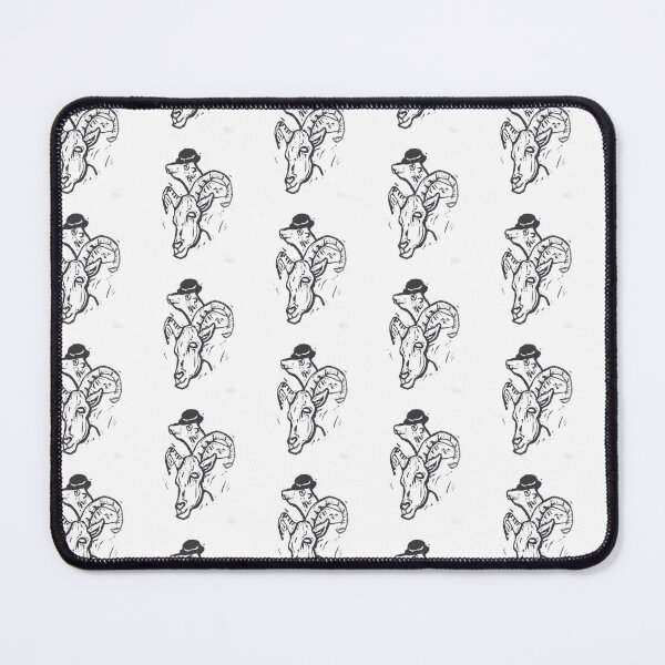Item preview, Bighorn sheep and capybara linocut block print designed and sold by CrittersByLola.