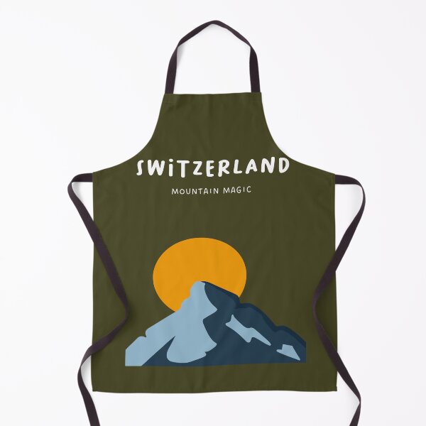 Item preview, Switzerland Mountain Magic - Minimalist Mountains & Sun (Moss Green Background) designed and sold by RM-Journey.