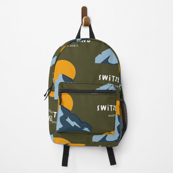 Item preview, Switzerland Mountain Magic - Minimalist Mountains & Sun (Moss Green Background) designed and sold by RM-Journey.