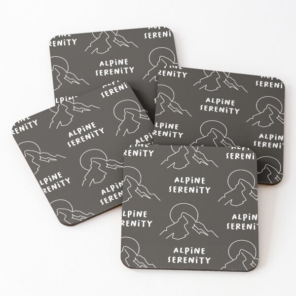 Item preview, Alpine Serenity - Mountain & Sun Line Art (Brown Background) designed and sold by RM-Journey.